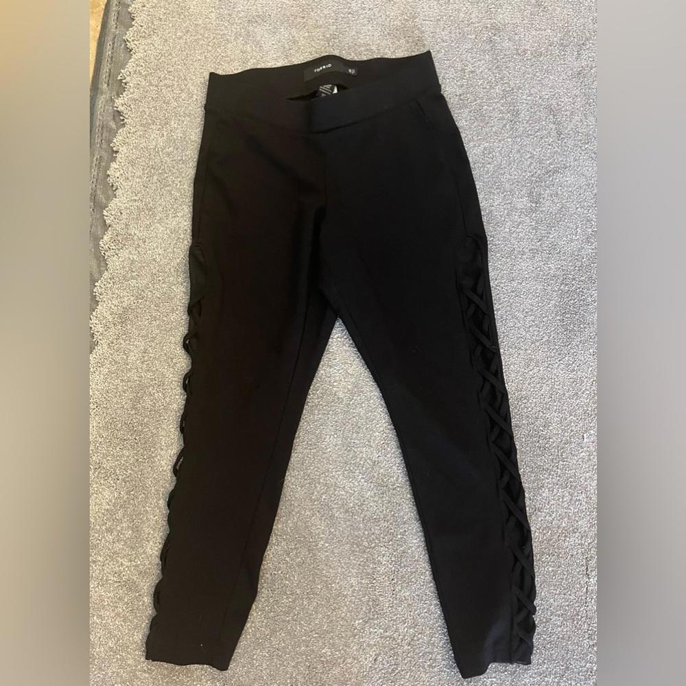 Torrid Womens Lace Up Leggings Plus Size Black Side Lux Leggings Size 0/12